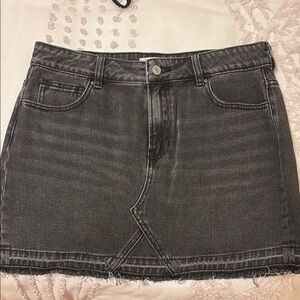 Classic BlackGray Denim Skirt